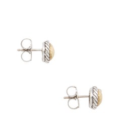 David Yurman Sterling Silver 18k Gold Petite Chatelaine Stud Earrings