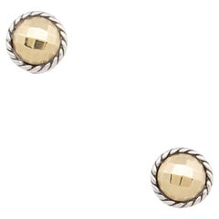 David Yurman Sterling Silver 18k Gold Petite Chatelaine Stud Earrings