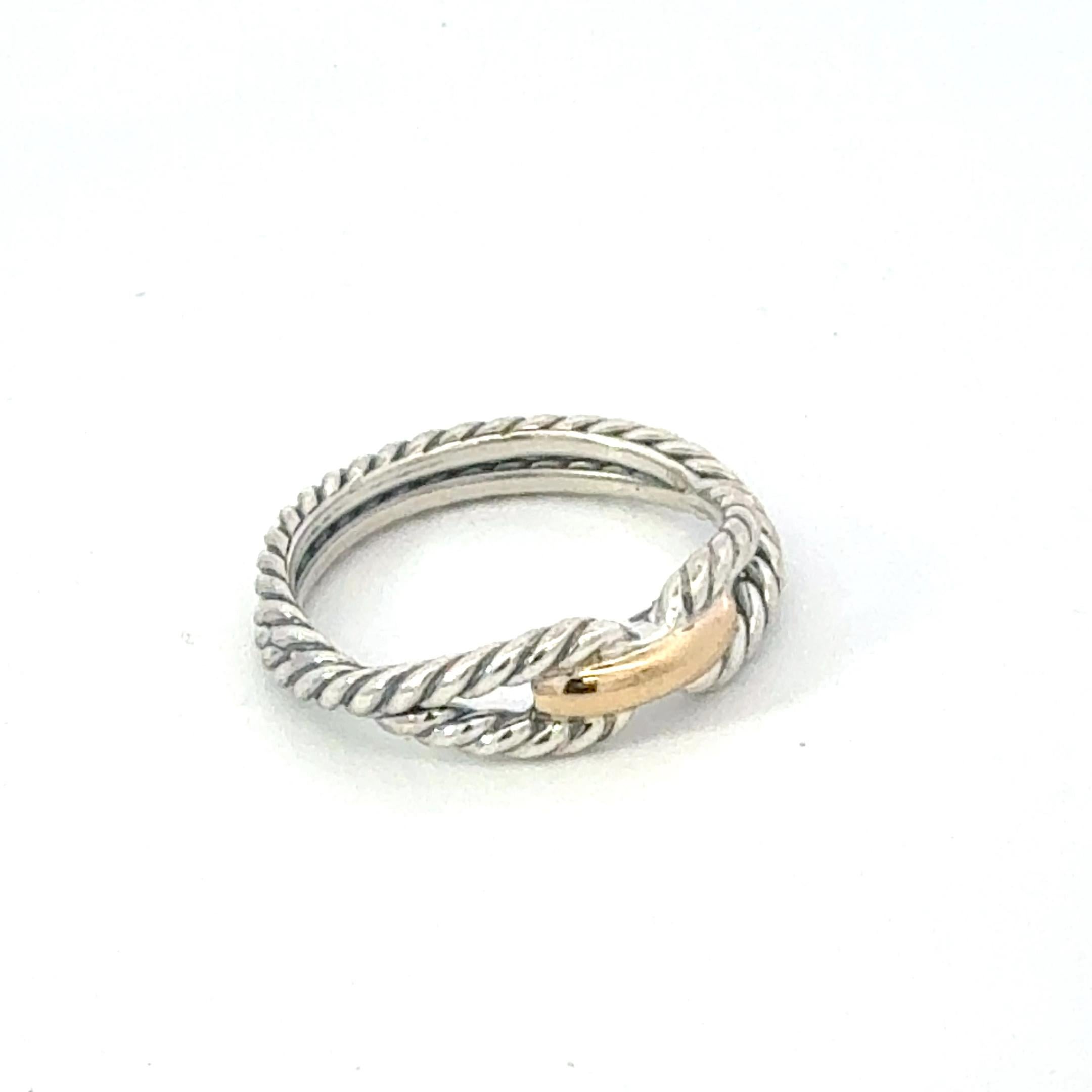 Authentic David Yurman Sterling Silver 18k Gold Ring Size 7 Estate DY667

TRUSTED SELLER SINCE 2002

PLEASE SEE OUR HUNDREDS OF POSITIVE FEEDBACKS FROM OUR CLIENTS!!

FREE SHIPPING

Details
Size: 7
Metal: 18k Yellow & Sterling Silver

This Authentic