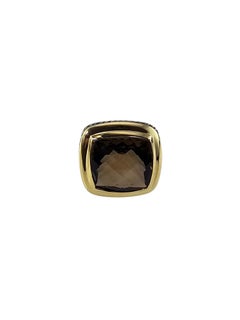 David Yurman Sterling Silver/18K Gold Smoky Quartz Albion Ring Size 7 #24767
