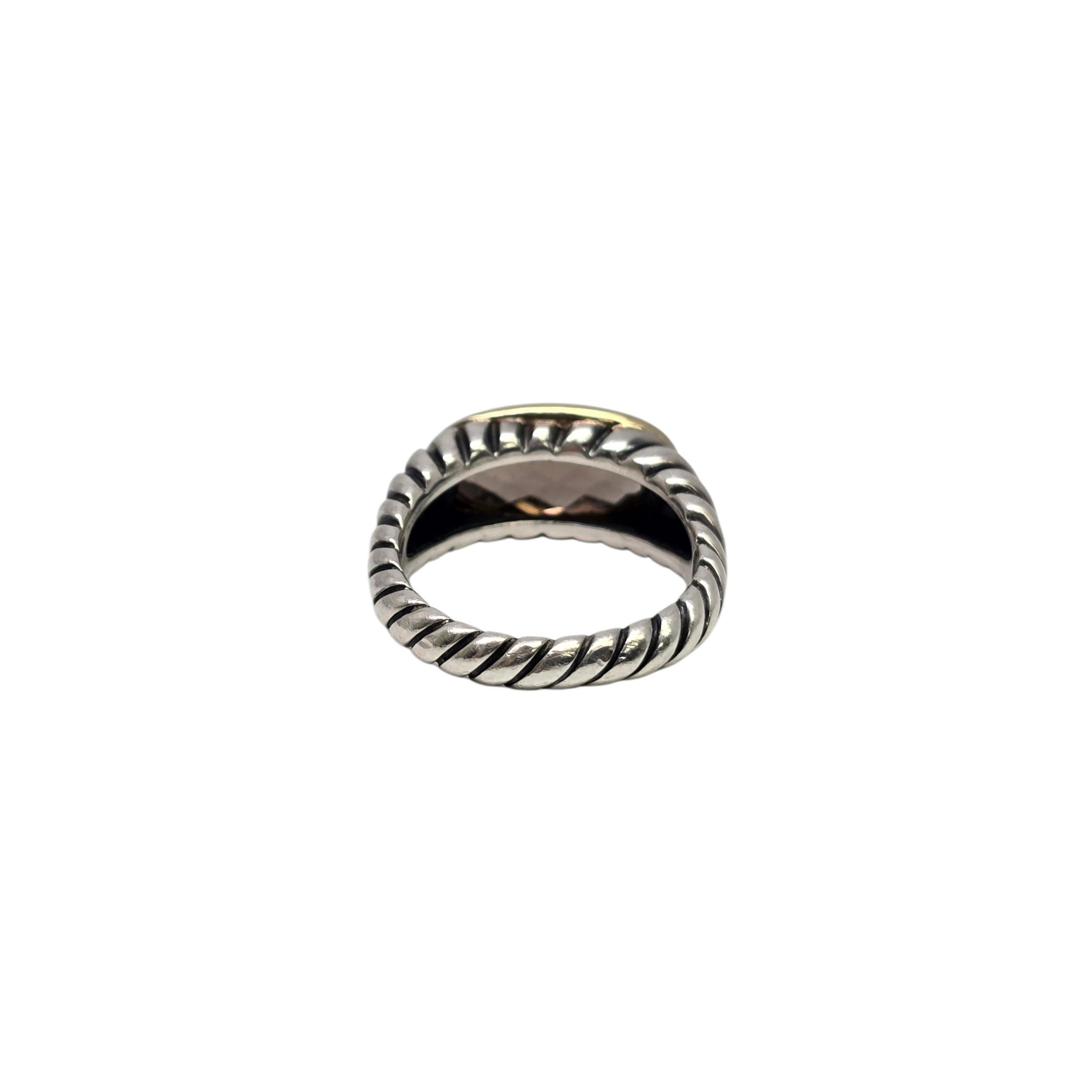 David Yurman Anillo Noblesse de cuarzo ahumado de plata de ley y oro de 18 quilates Talla 7 nº 24094 en Bueno estado para la venta en Washington Depot, CT