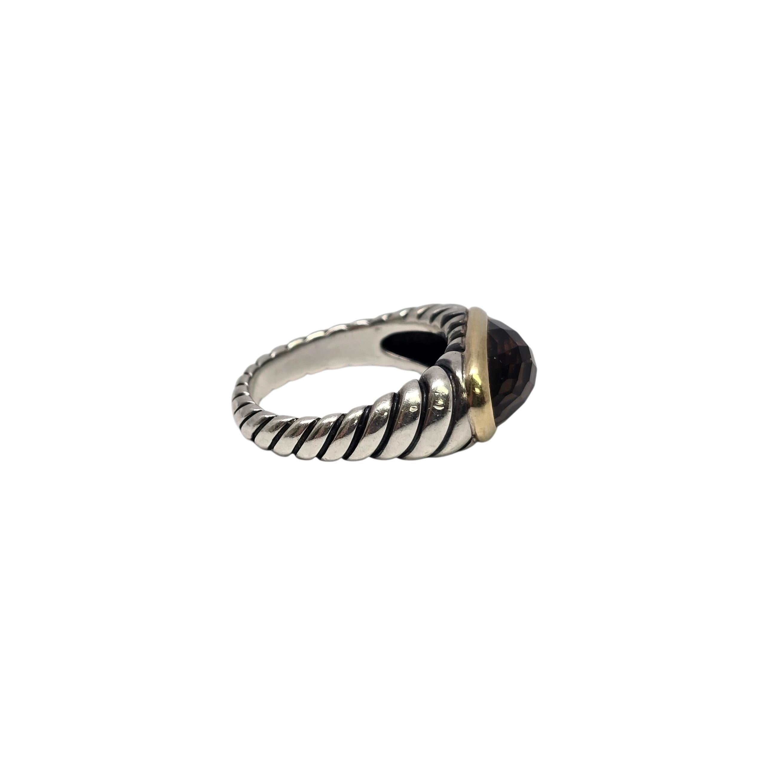 De las mujeres David Yurman Anillo Noblesse de cuarzo ahumado de plata de ley y oro de 18 quilates Talla 7 nº 24094 en venta