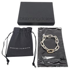 David Yurman Sterling Silver 18K Plated Madison Chain Bracelet Box Pouch #16273