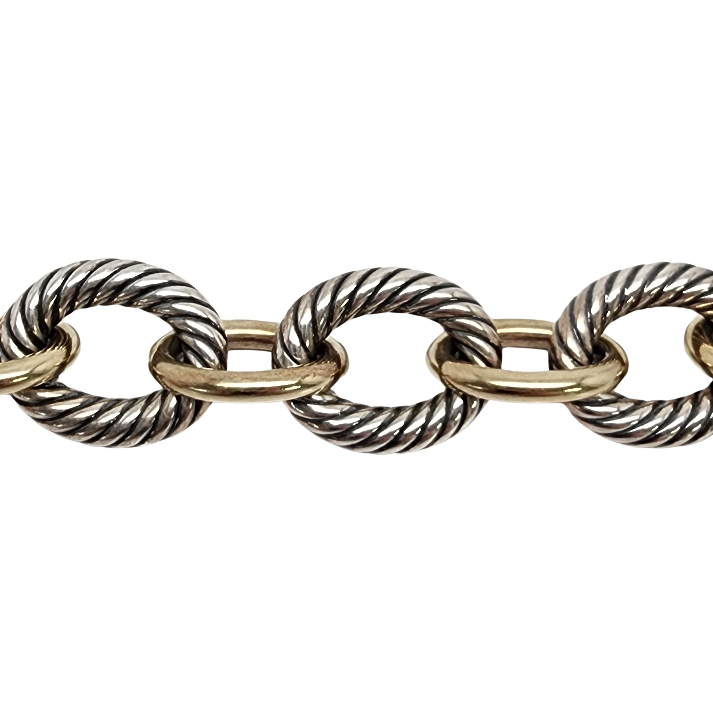Women's David Yurman Sterling Silver 18K Plated Oval Link 18mm Bracelet #16058