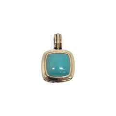 David Yurman Sterling Silver 18K Turquoise Albion Pendant #22232