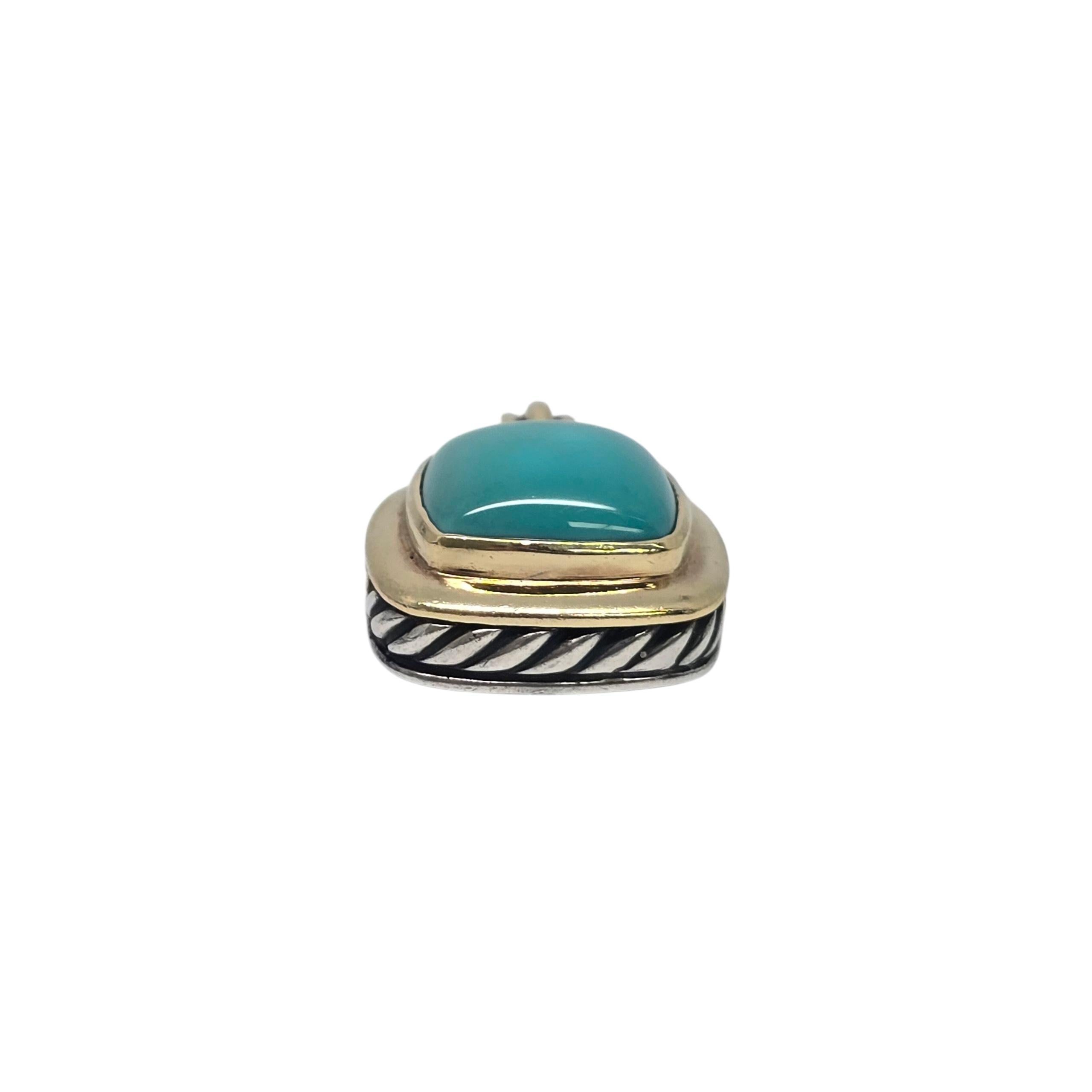 Donna David Yurman Ciondolo Albion in argento sterling 18 carati con turchese #22232 in vendita