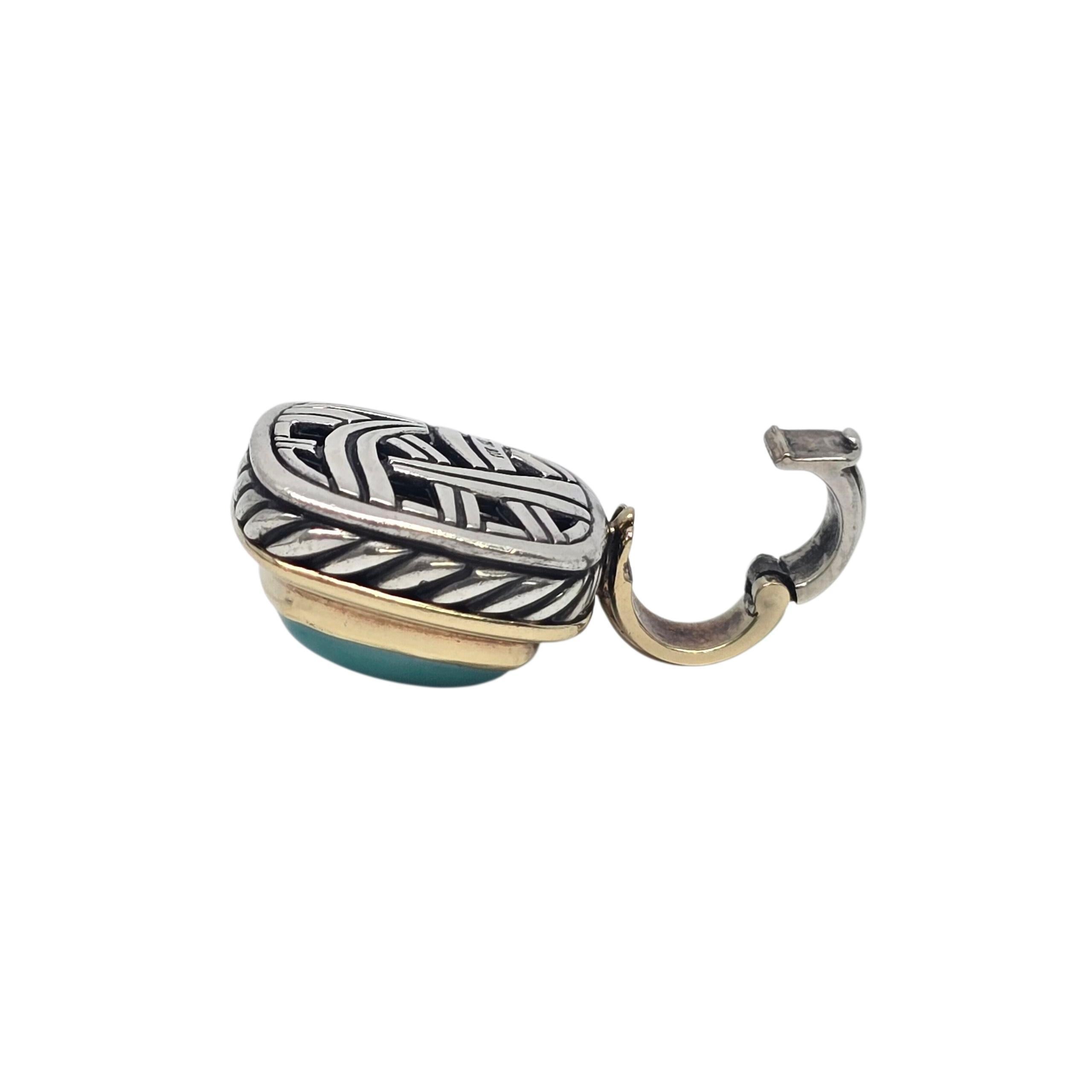 David Yurman Ciondolo Albion in argento sterling 18 carati con turchese #22232 in vendita 1