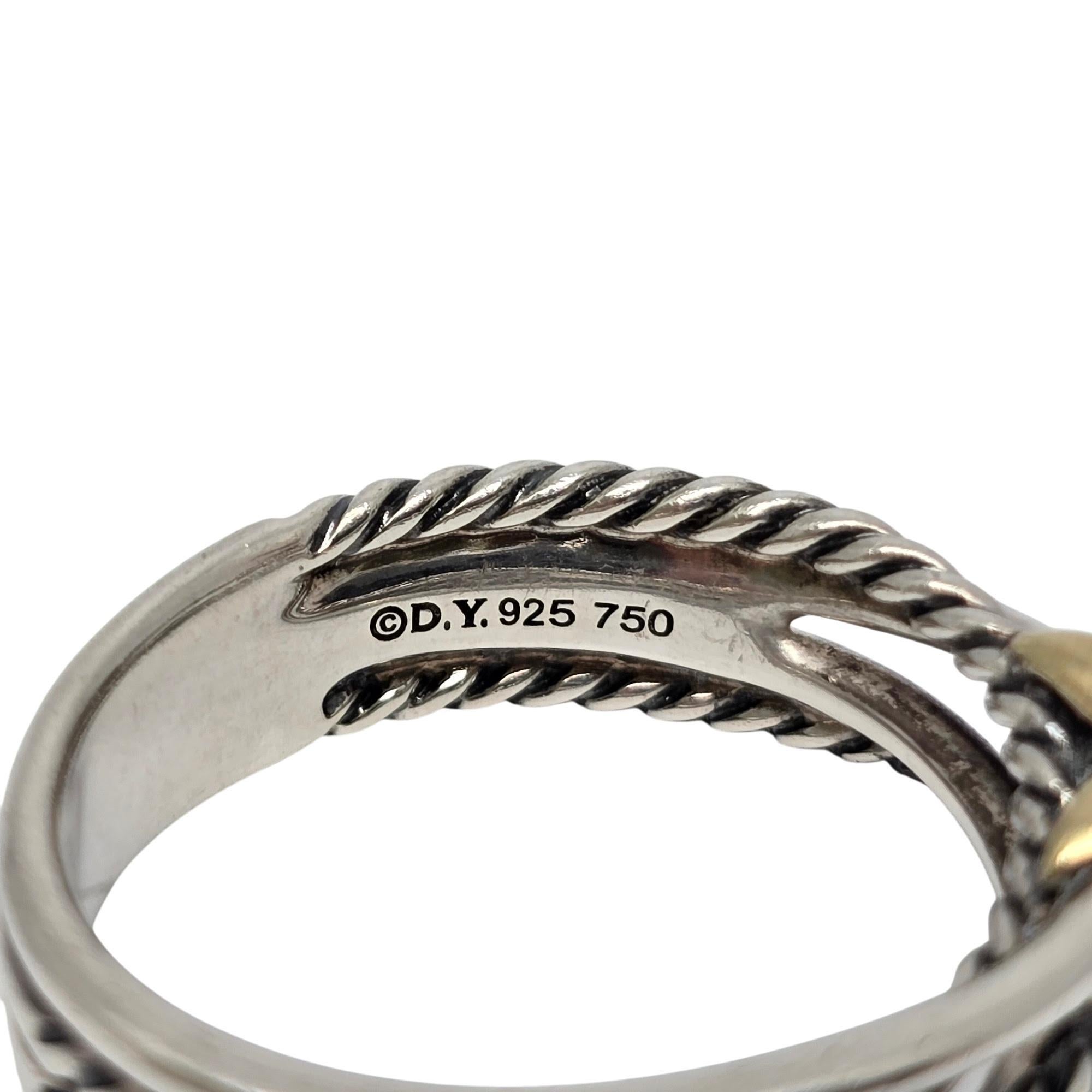 David Yurman Sterling Silver 18K X Crossover Ring Size 8 1/2 #19856 4
