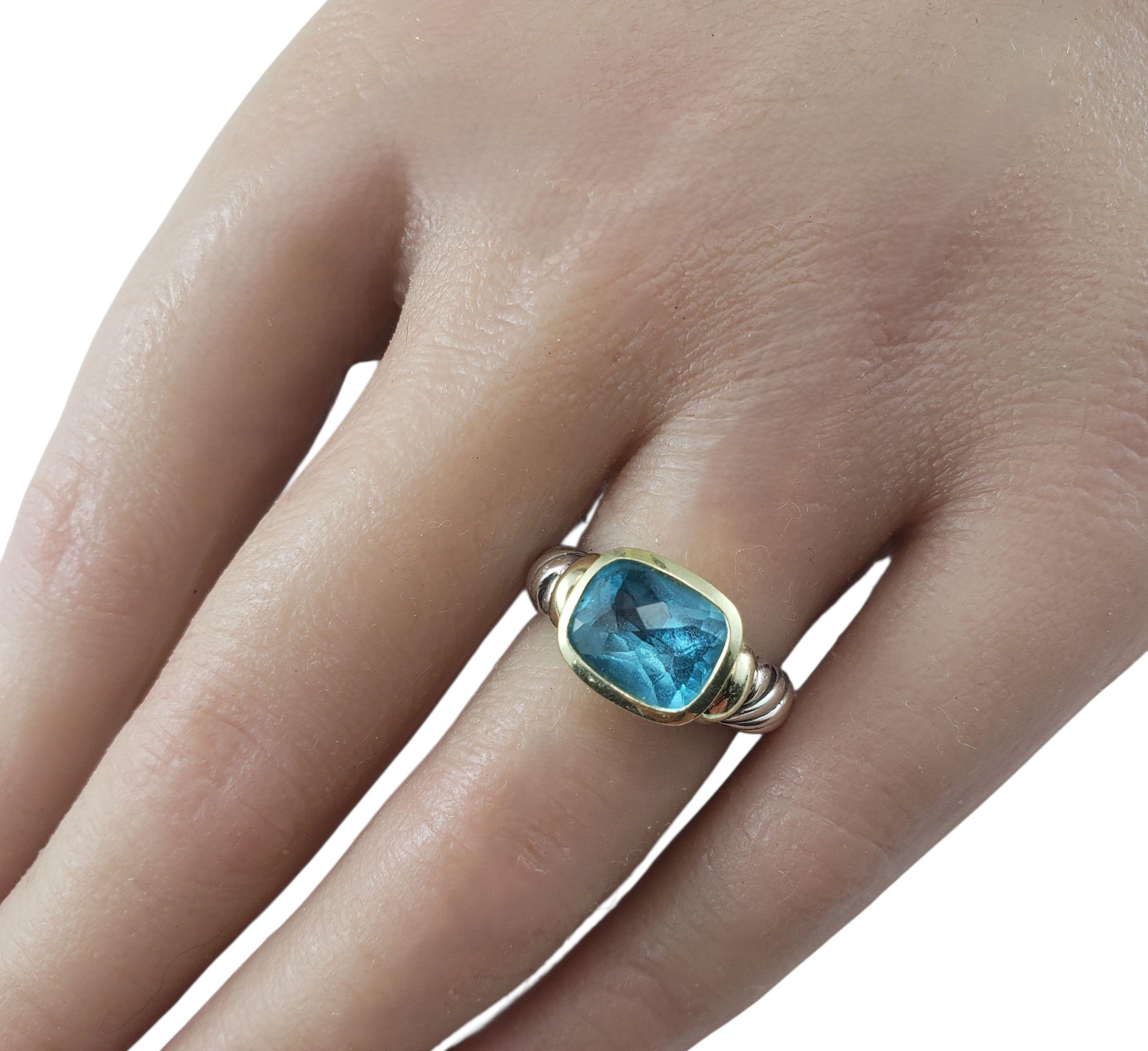 David Yurman Anello Noblesse in argento sterling e oro giallo 18 carati#22939 in vendita 3