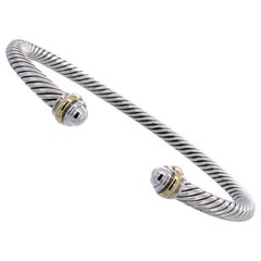 David Yurman Bracelet classique en argent sterling et or jaune 18 carats, petit modèle
