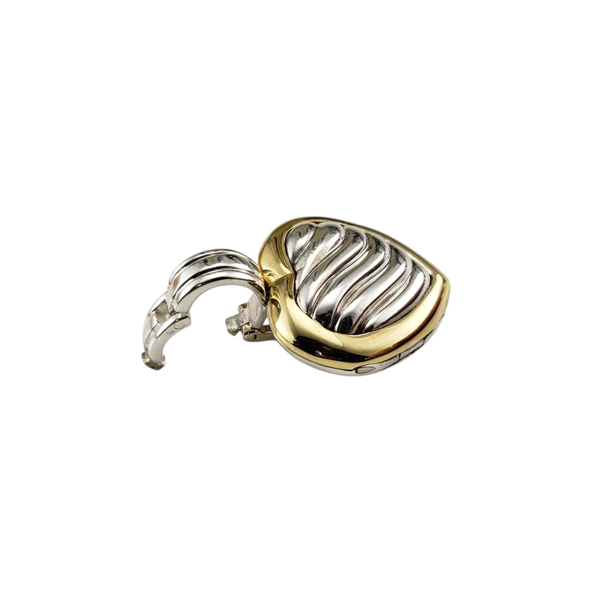 David Yurman Pendentif cœur câble en argent sterling et or jaune 18 carats #20403 en vente 1