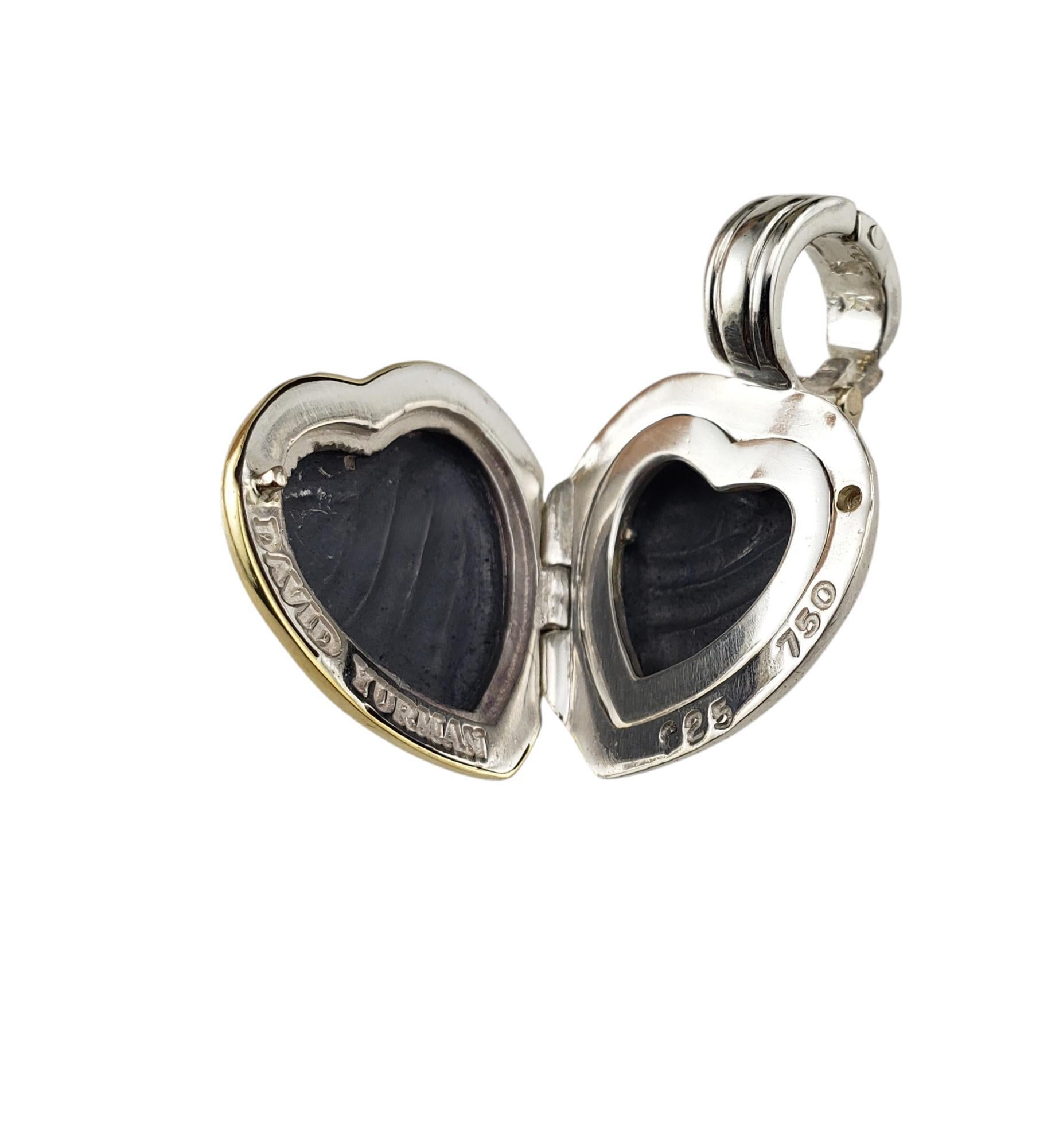 David Yurman Pendentif cœur câble en argent sterling et or jaune 18 carats #20403 en vente 4