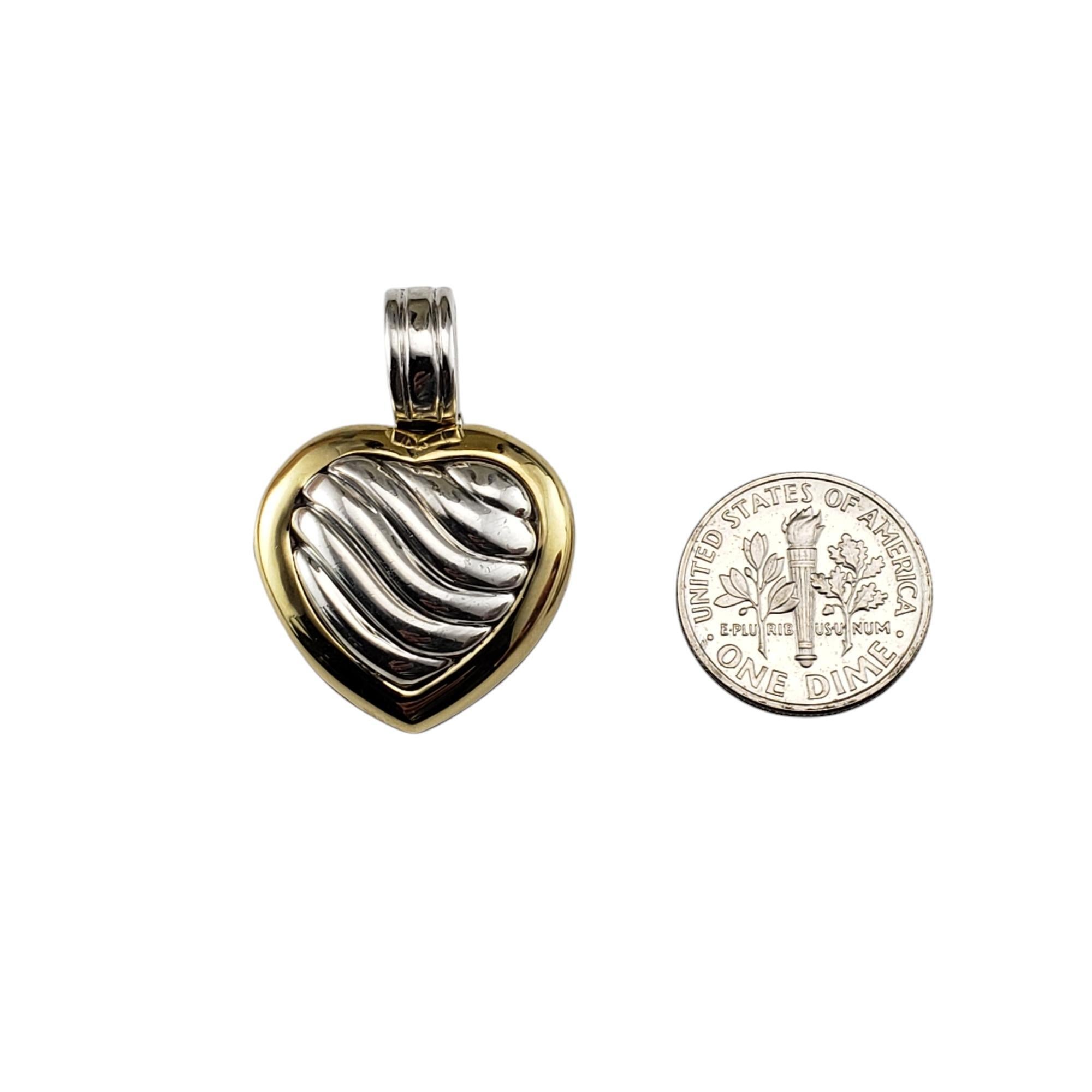 David Yurman Pendentif cœur câble en argent sterling et or jaune 18 carats #20403 en vente 5