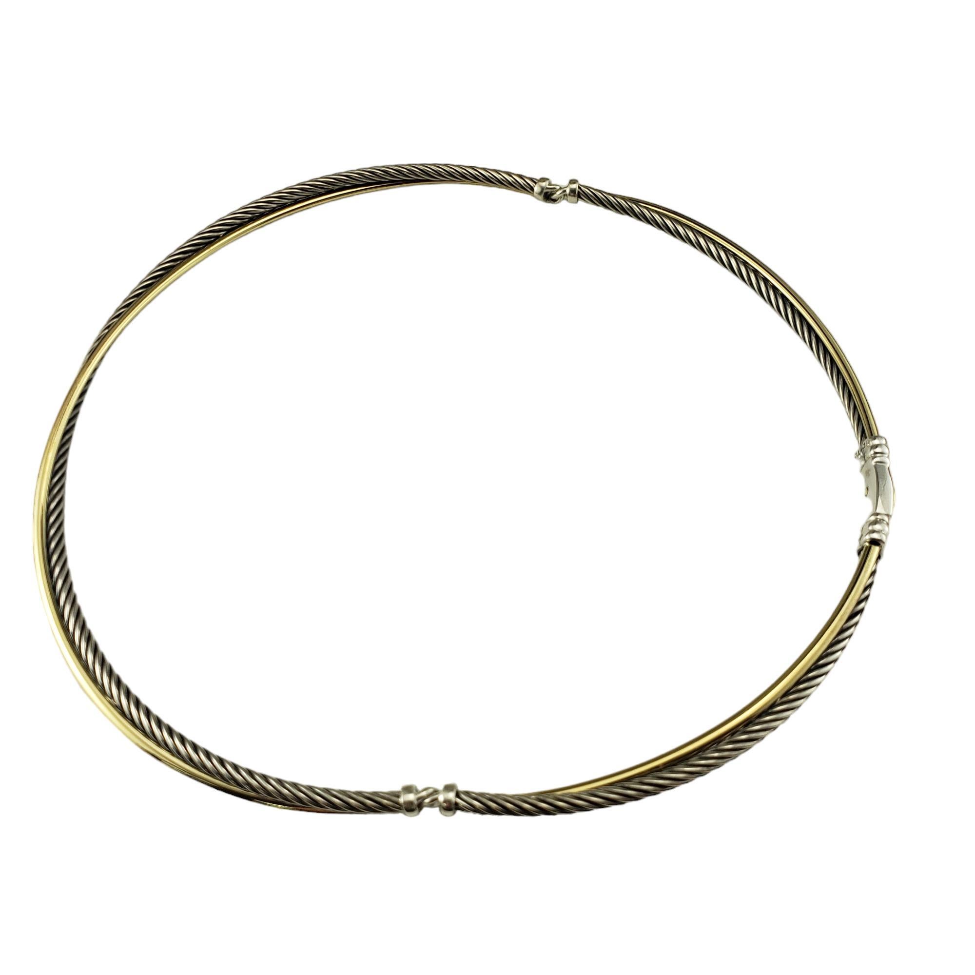 David Yurman Sterling Silver 18K Yellow Gold Choker Station Necklace #16948 In Good Condition In Washington Depot, CT