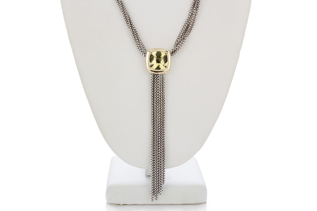 David Yurman Sterlingsilber 18 Karat Gelbgold Citrin Albion Quaste Halskette für Damen oder Herren im Angebot