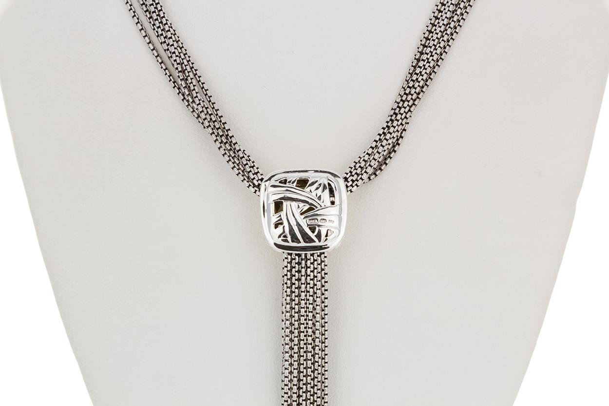 David Yurman Sterlingsilber 18 Karat Gelbgold Citrin Albion Quaste Halskette im Angebot 3