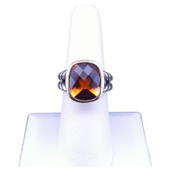 David Yurman  Sterling Silver 18K Yellow Gold Citrine Noblesse Ring