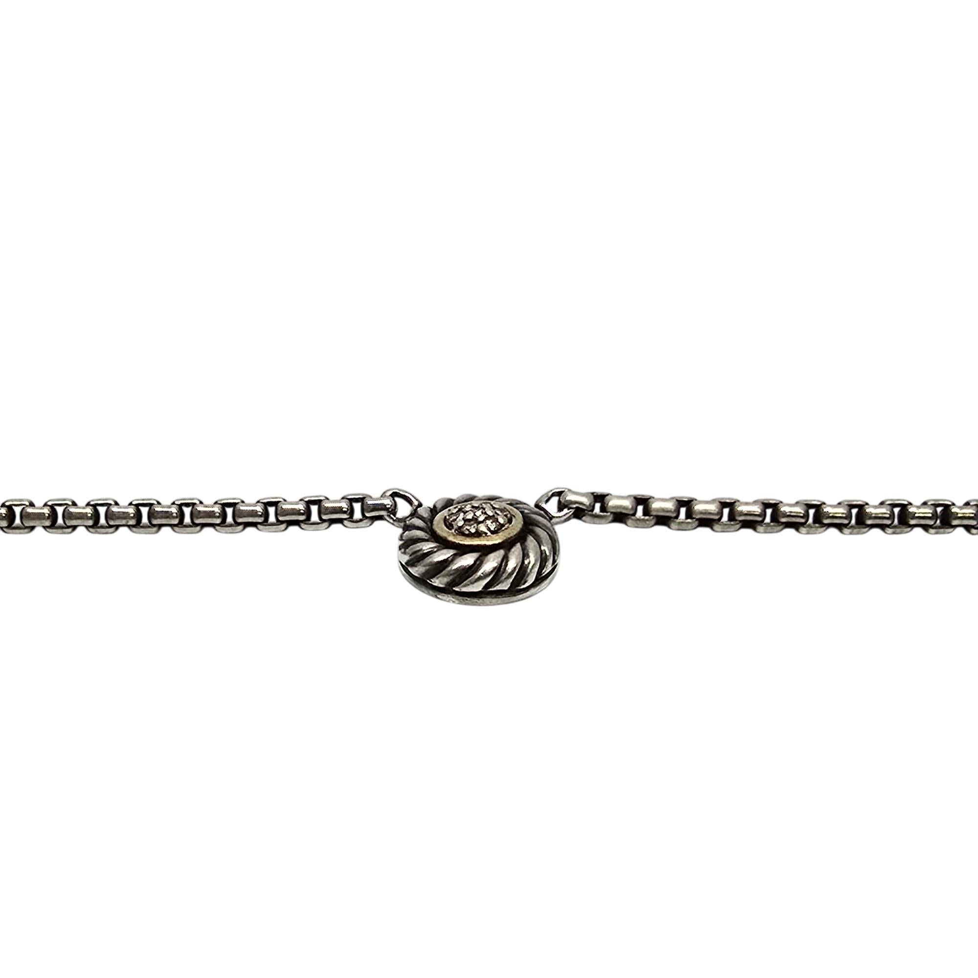 Women's David Yurman Sterling Silver 18K Yellow Gold Diamond Cookie Necklace 16