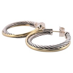 David Yurman - Boucles d'oreilles en argent 925 et or jaune 18 carats