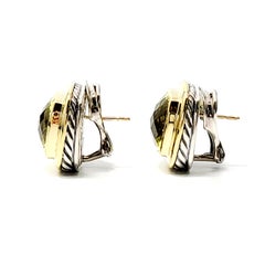 David Yurman Sterling Silber 18 Karat Gelbgold Zitrone Citrin Albion Ohrringe