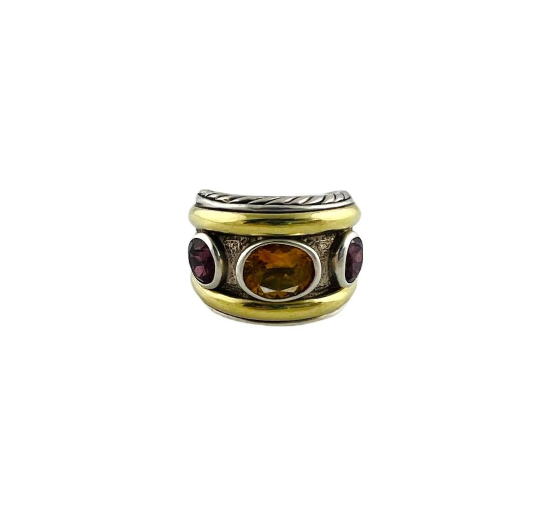 David Yurman Sterling Silver 18K Yellow Gold Renaissance Ring In Good Condition In Washington Depot, CT