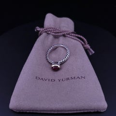 David Yurman Sterling Silver & 18K Yellow Gold Ring with Pink Tourmaline, Size 7