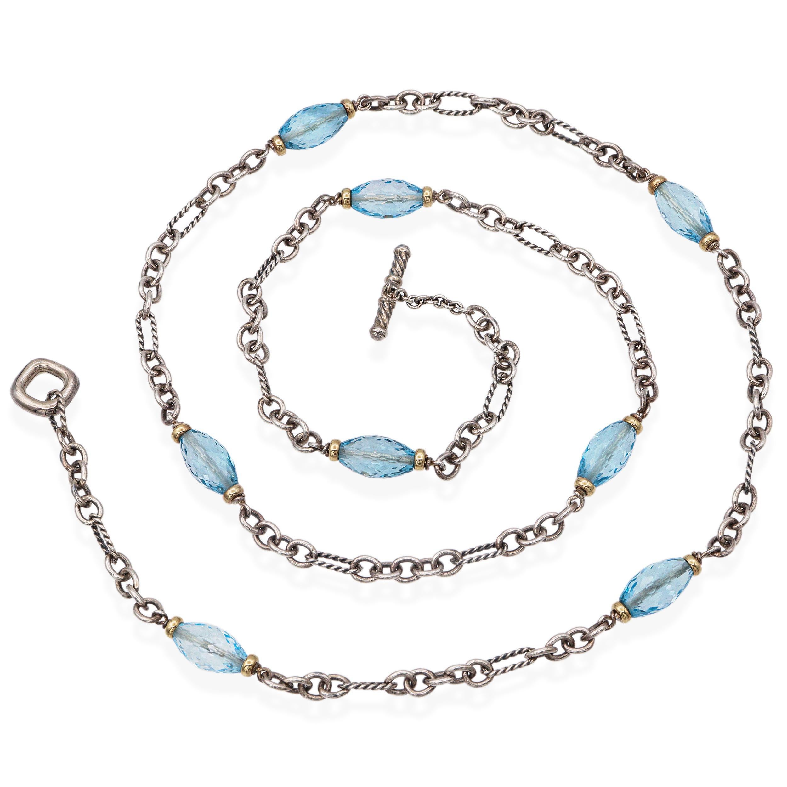 Femenino o masculino David Yurman Collar Estación de Topacio de Plata de Ley y Oro Amarillo de 18 quilates en venta