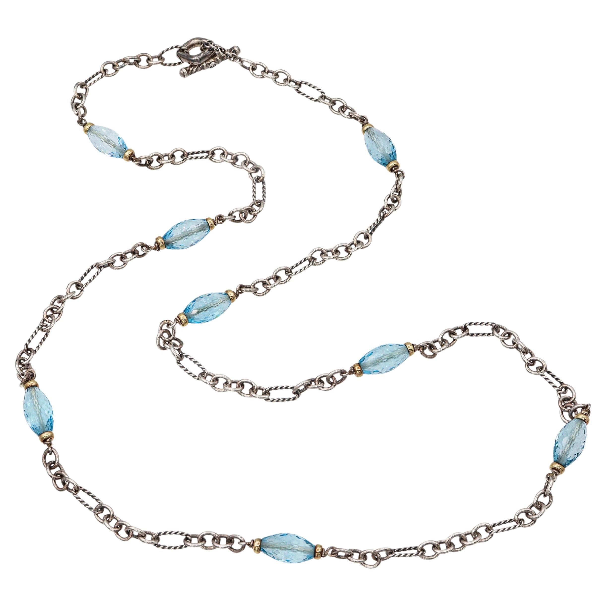 David Yurman Collar Estación de Topacio de Plata de Ley y Oro Amarillo de 18 quilates en venta