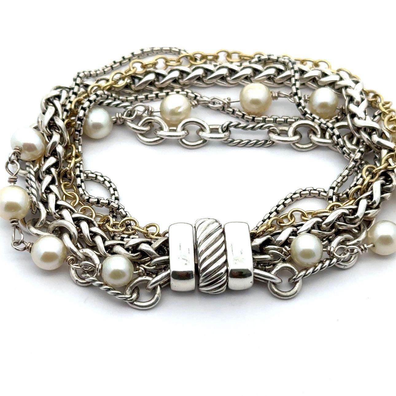 David Yurman Sterling Silver 18k Yellow Gold Varied Multi Link Chain ...