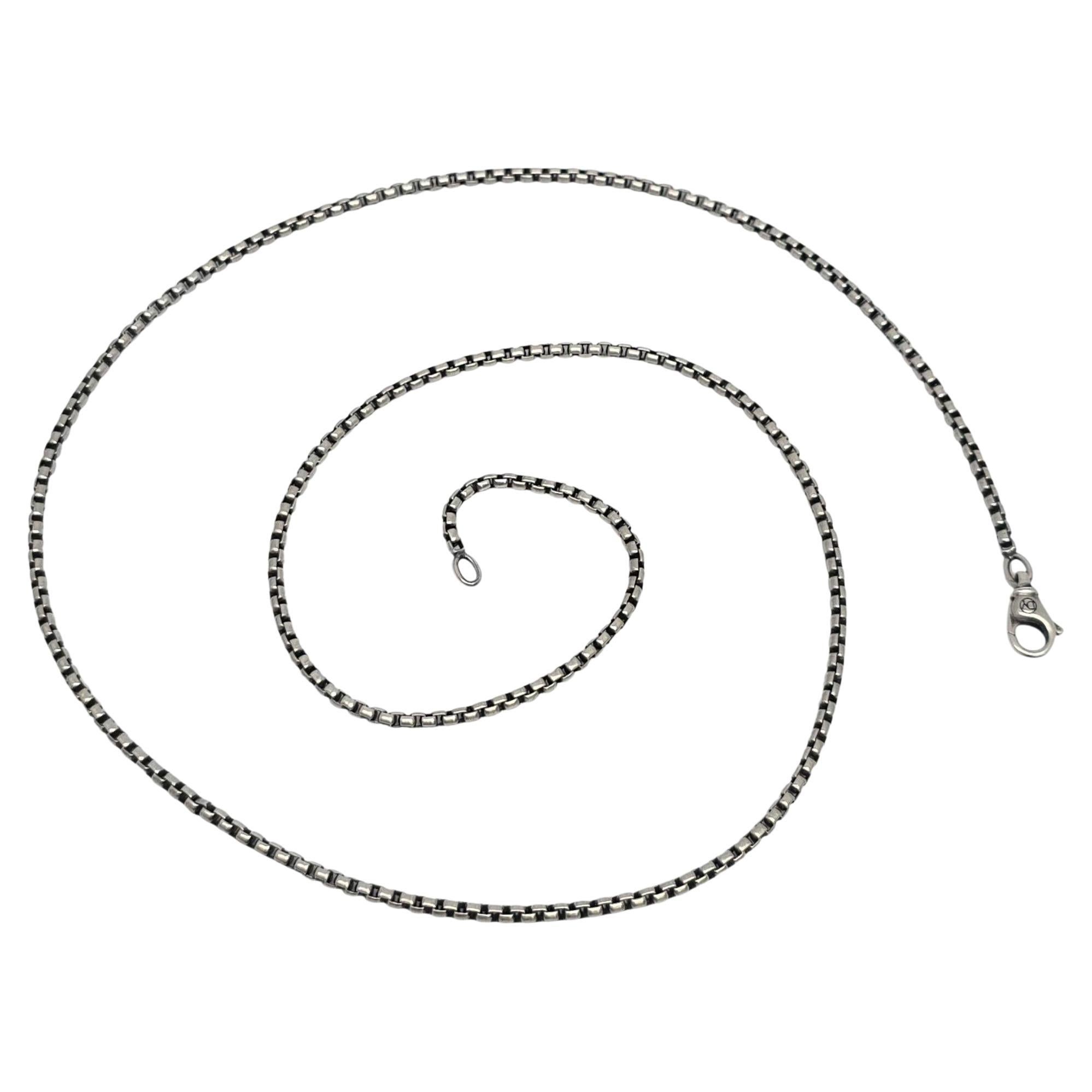 David Yurman Sterling Silver 26" Box Chain 2.5mm #22231 For Sale