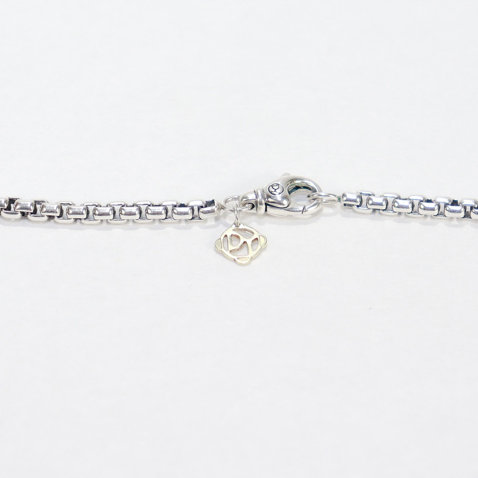 David Yurman - Collana con ciondolo a forma di croce e diamanti in argento sterling da 33 mm - e David Yurman - Collana con ciondolo a forma di croce e diamanti in vendita 12