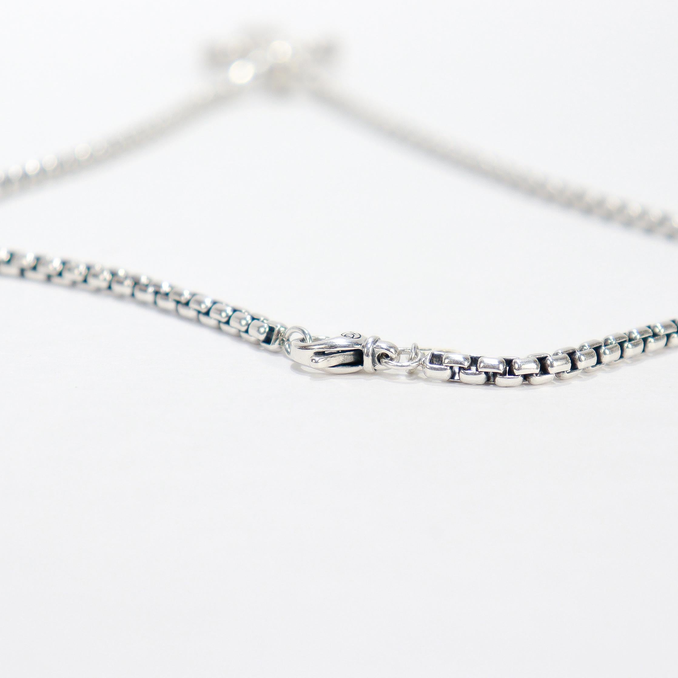 David Yurman - Collana con ciondolo a forma di croce e diamanti in argento sterling da 33 mm - e David Yurman - Collana con ciondolo a forma di croce e diamanti in vendita 13
