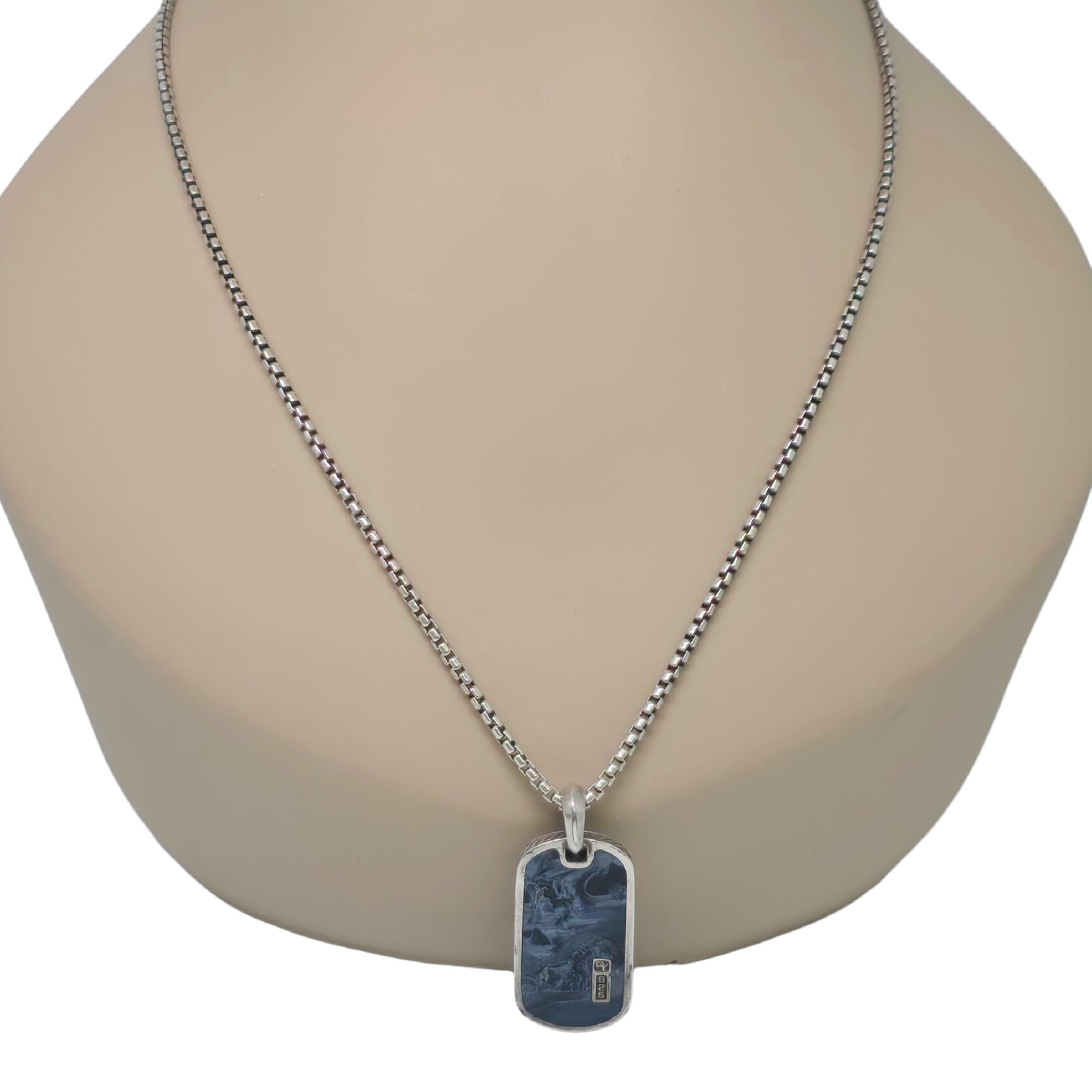 David Yurman - Collana Streamline con intarsio di pietersite in argento sterling da 35 mm 22276 in vendita 6