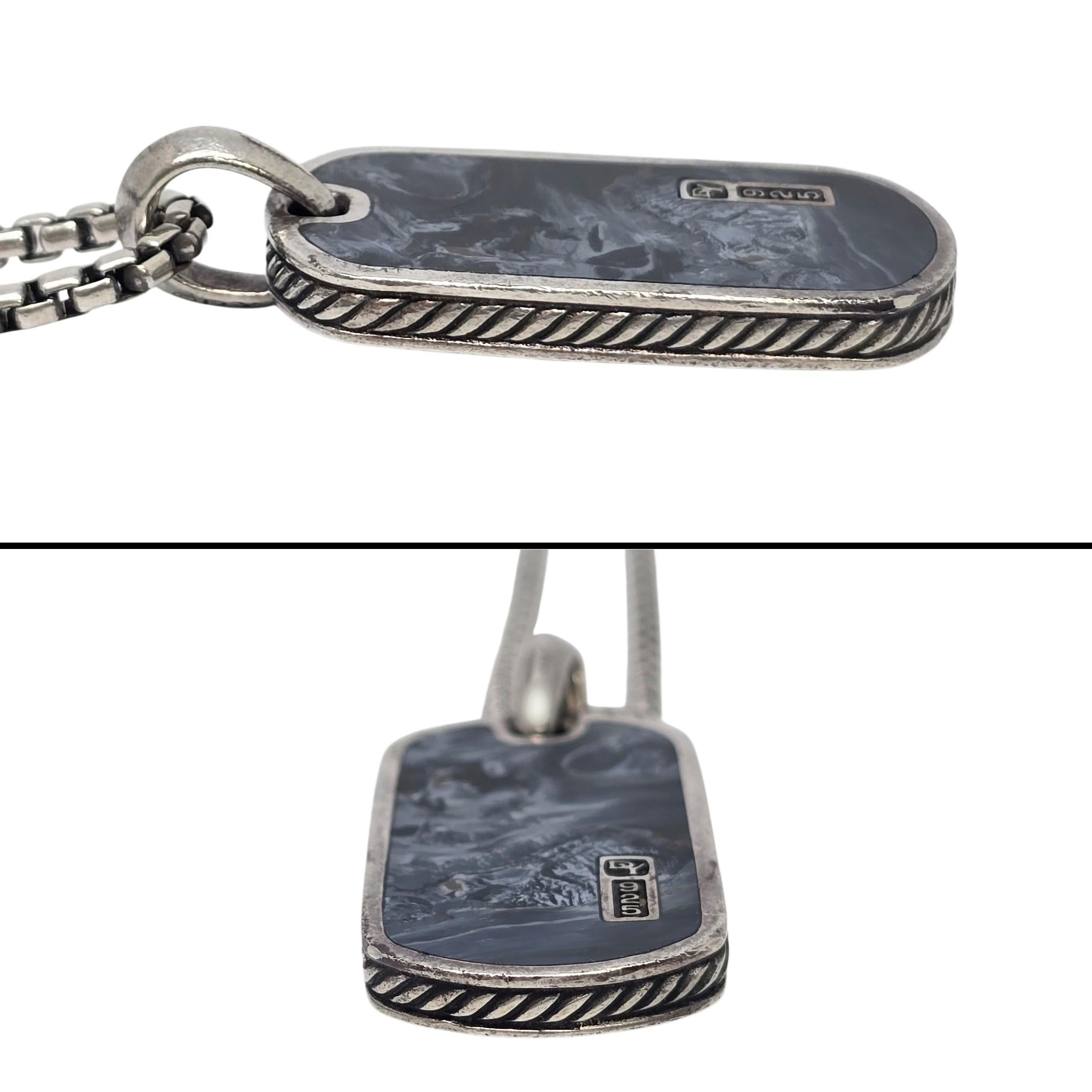 da uomo o donna David Yurman - Collana Streamline con intarsio di pietersite in argento sterling da 35 mm 22276 in vendita