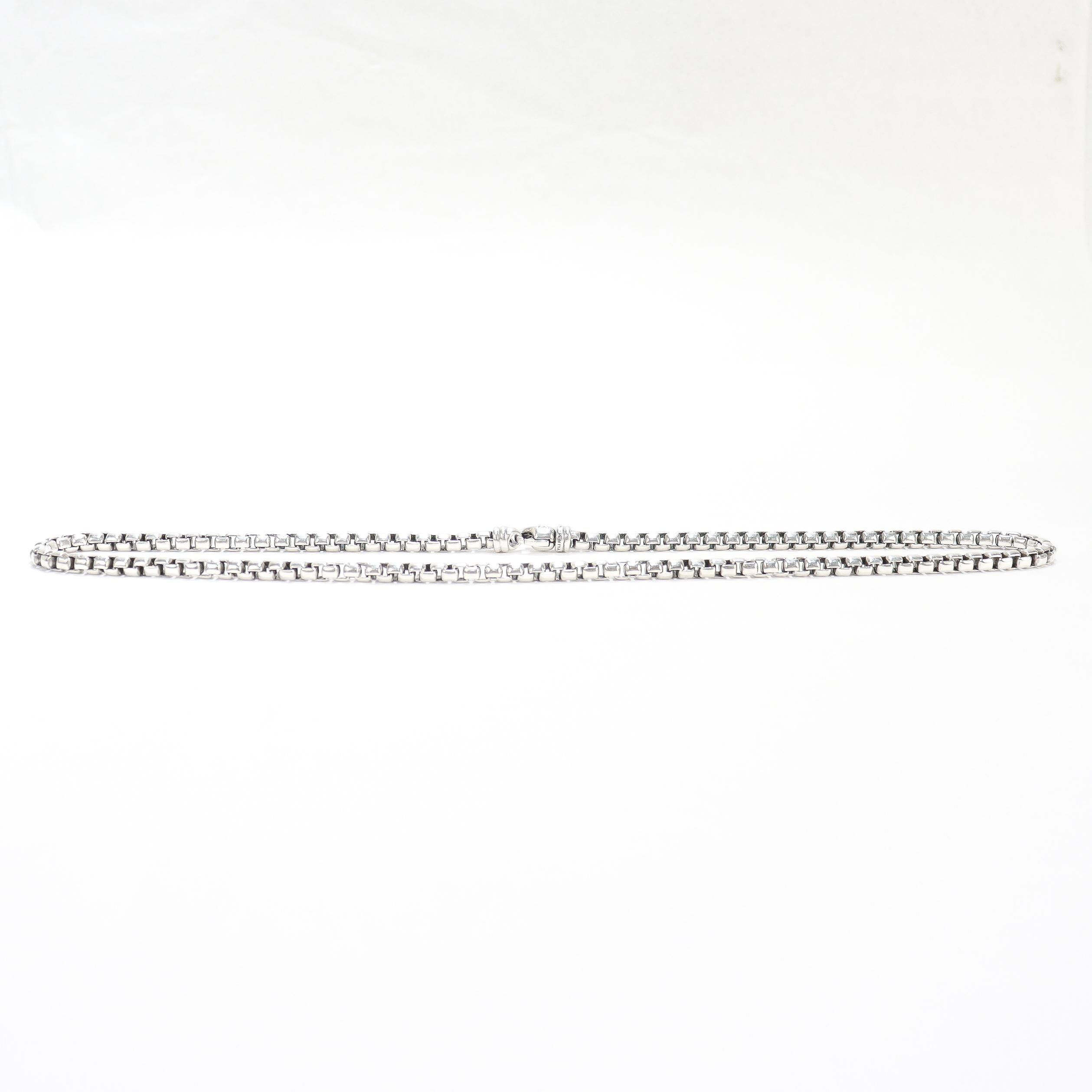 David Yurman Sterling Silver 5.2mm Box Chain Necklace For Sale 6