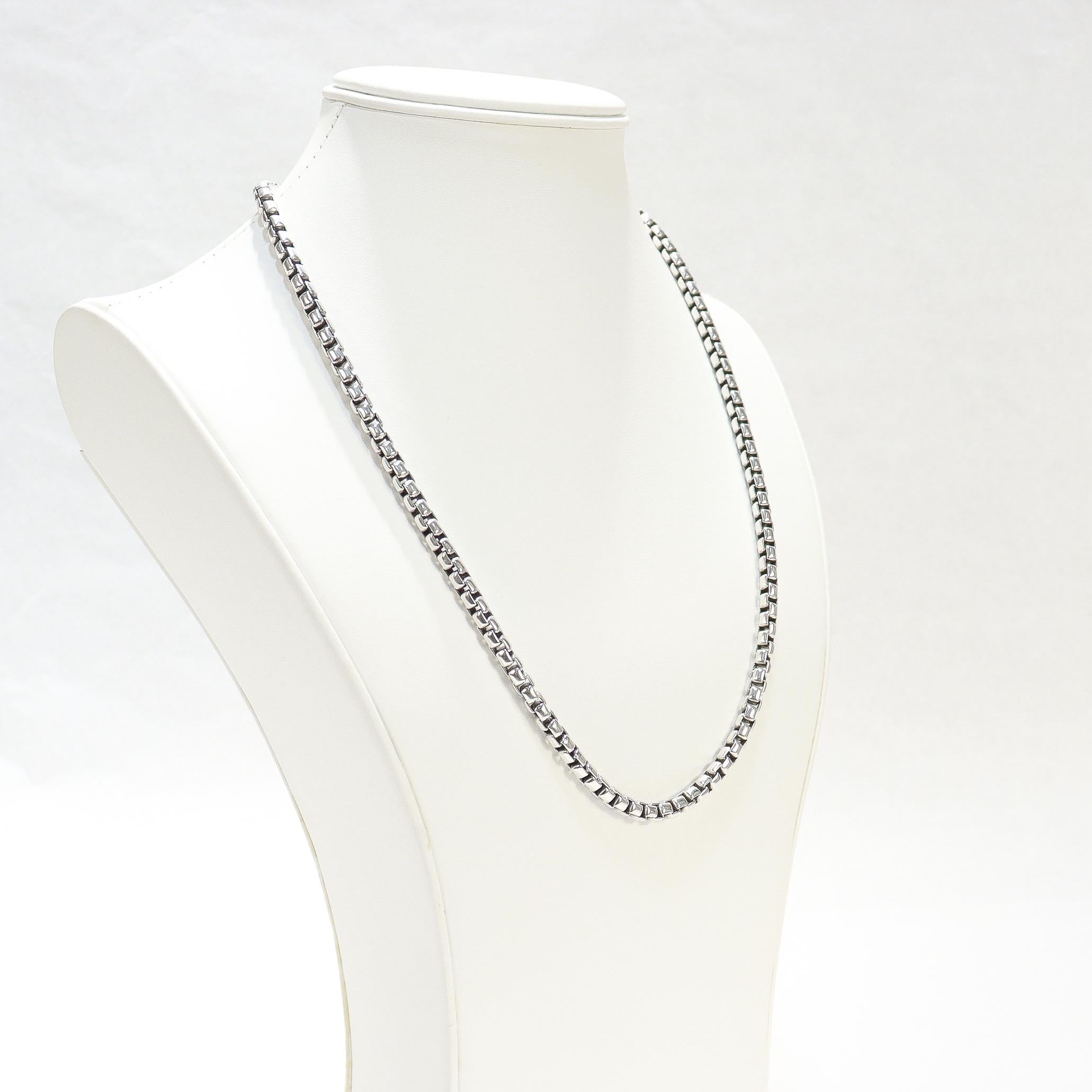 David Yurman Sterling Silver 5.2mm Box Chain Necklace For Sale 7