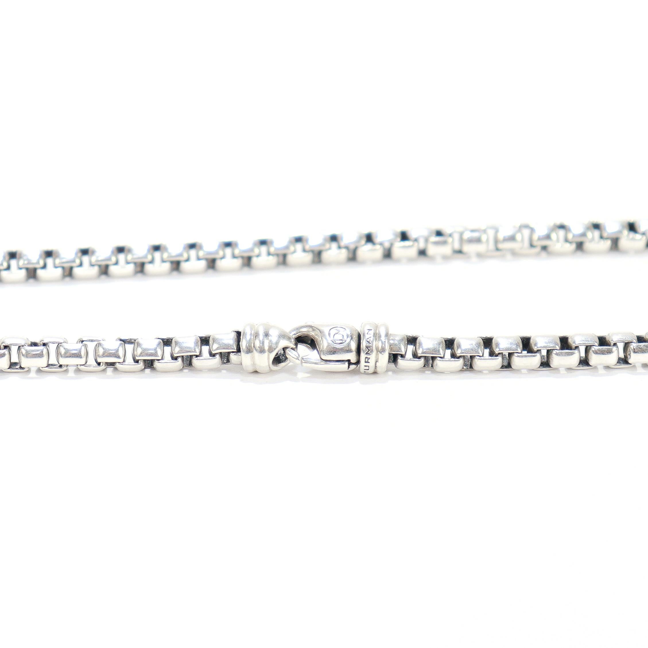 David Yurman Sterling Silver 5.2mm Box Chain Necklace For Sale 9