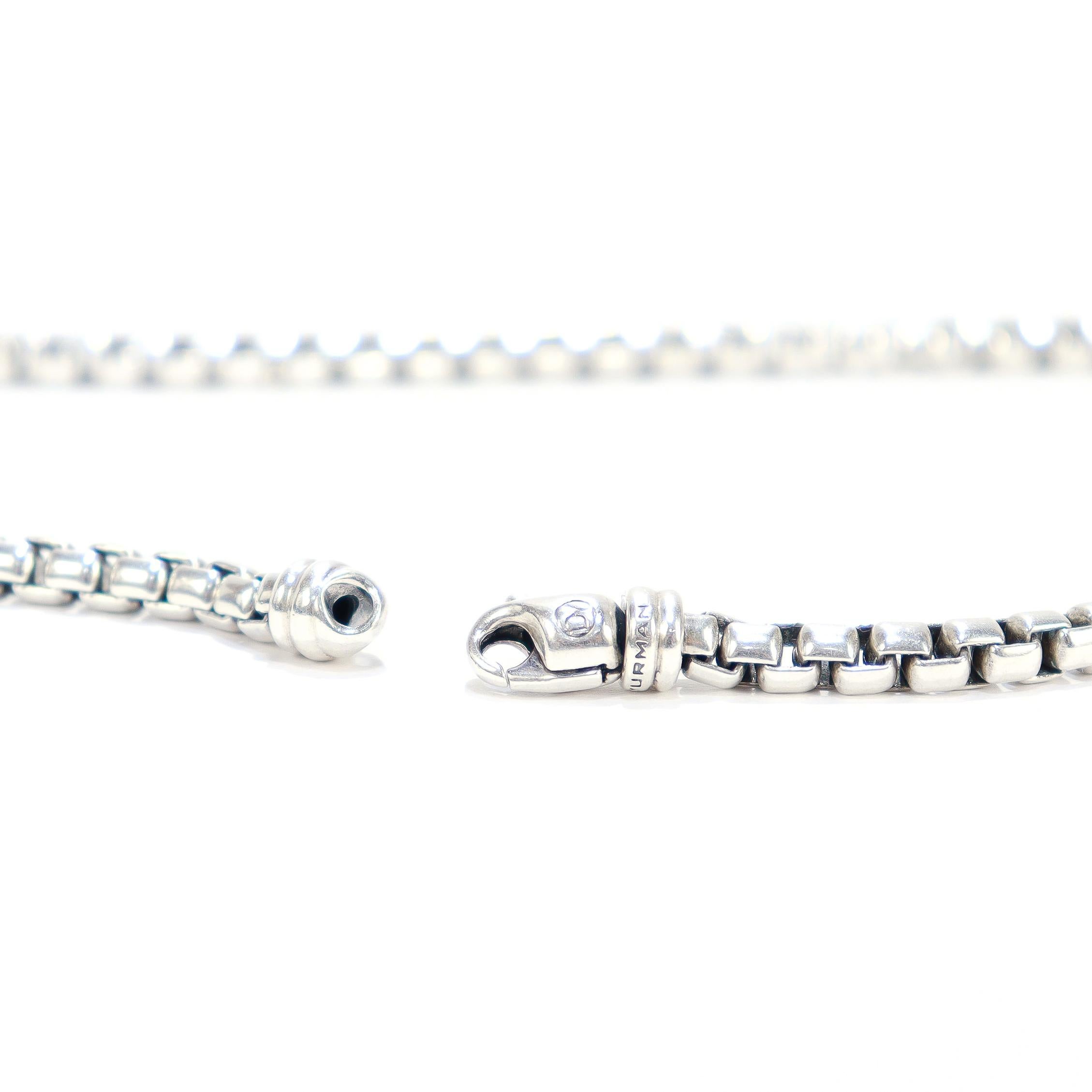 David Yurman Sterling Silver 5.2mm Box Chain Necklace For Sale 10