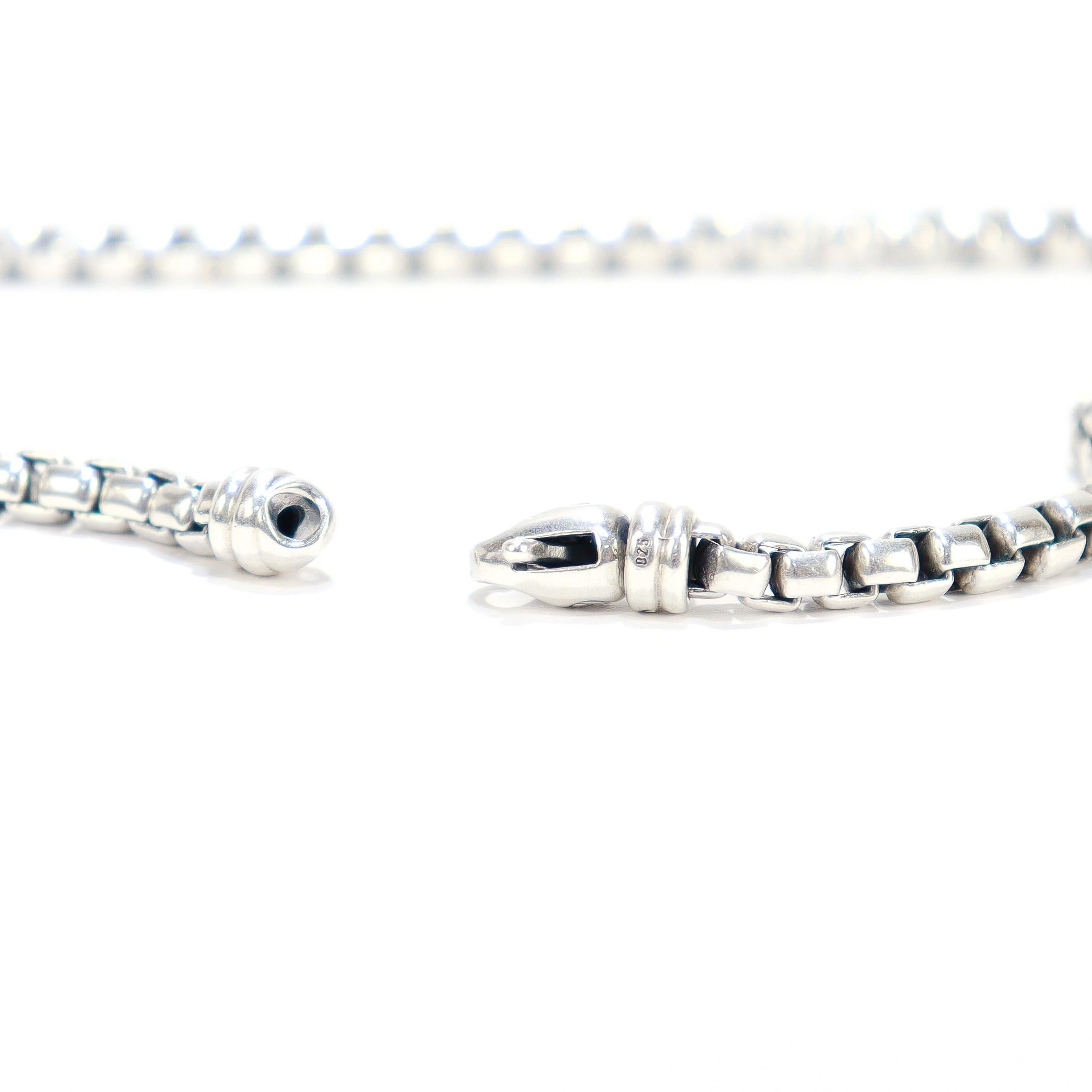 David Yurman Sterling Silver 5.2mm Box Chain Necklace For Sale 12