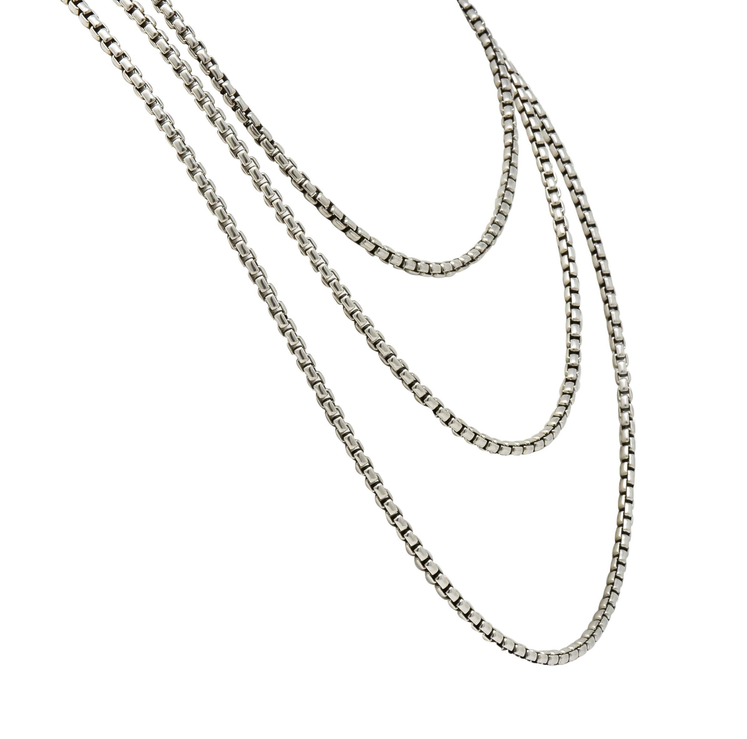 Contemporary David Yurman Sterling Silver 60 Inch Box Chain Necklace