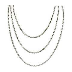 David Yurman Sterling Silver 60 Inch Box Chain Necklace