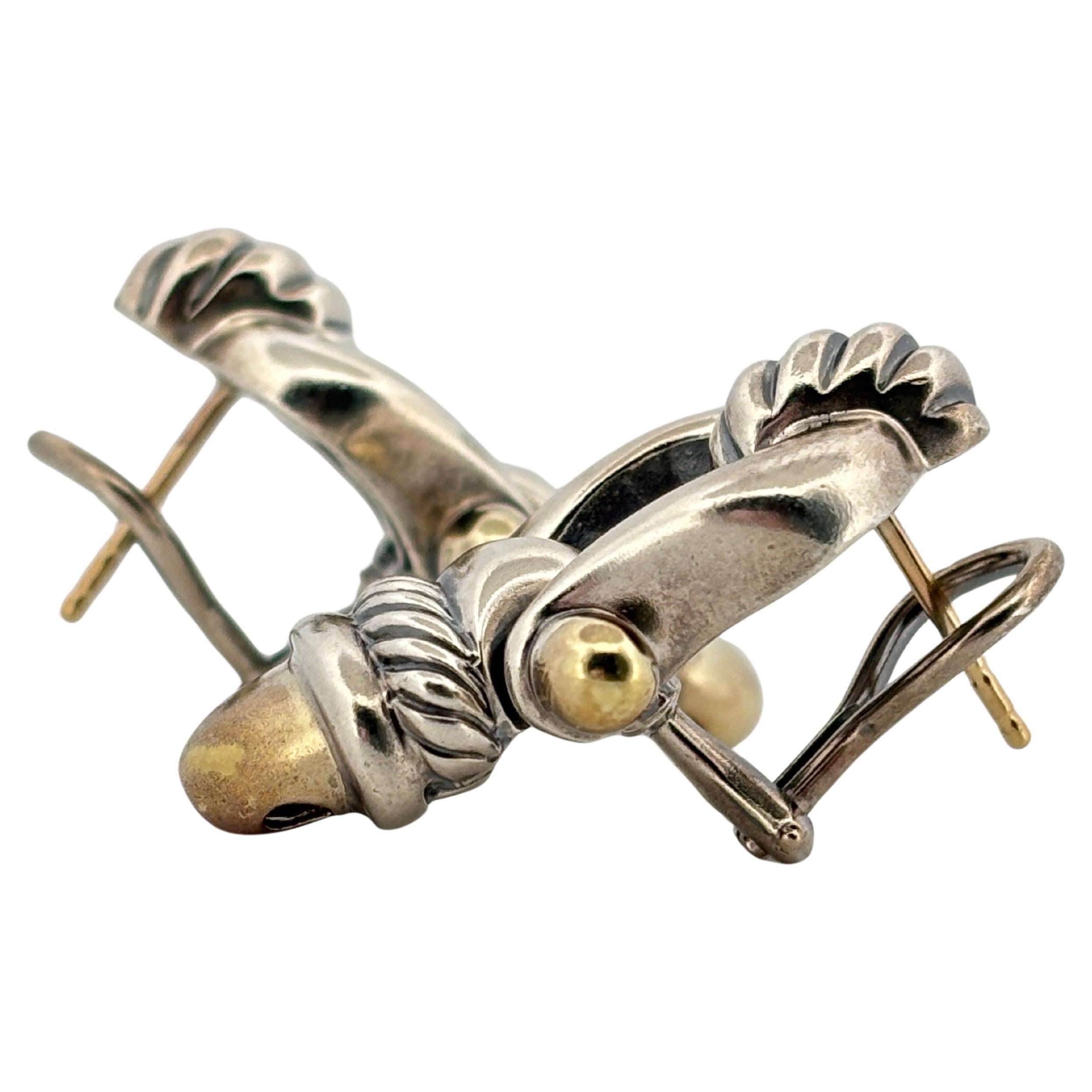 David Yurman boucles d'oreilles en argent 925 et or jaune 14K Unisexe en vente