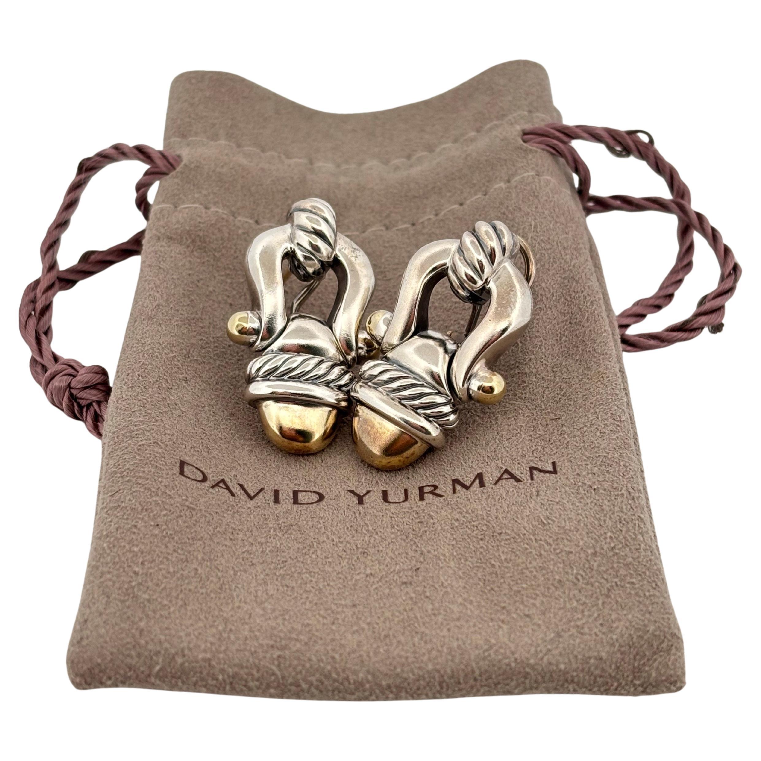 David Yurman boucles d'oreilles en argent 925 et or jaune 14K en vente 3