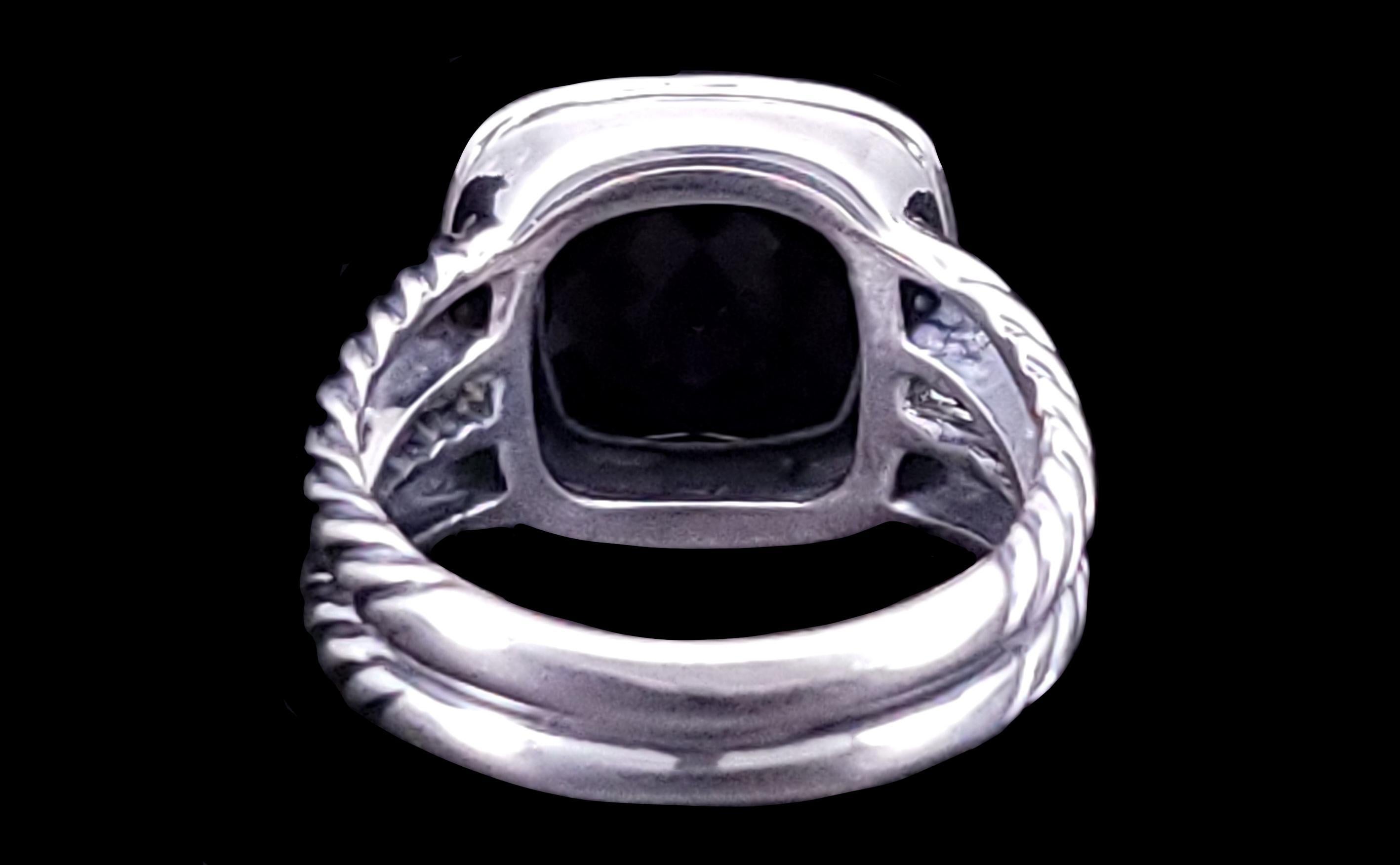 David Yurman Sterling Silver  Albion Amethyst Ring size 8 For Sale 1