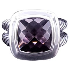 David Yurman Sterling Silver  Albion Amethyst Ring size 8