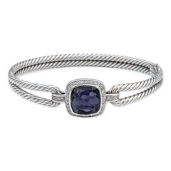 David Yurman Sterling Silver Albion Black Orchid Diamond Bracelet Medium