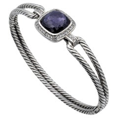 David Yurman Sterlingsilber Albion Schwarzes Orchideen-Diamant-Armband Medium