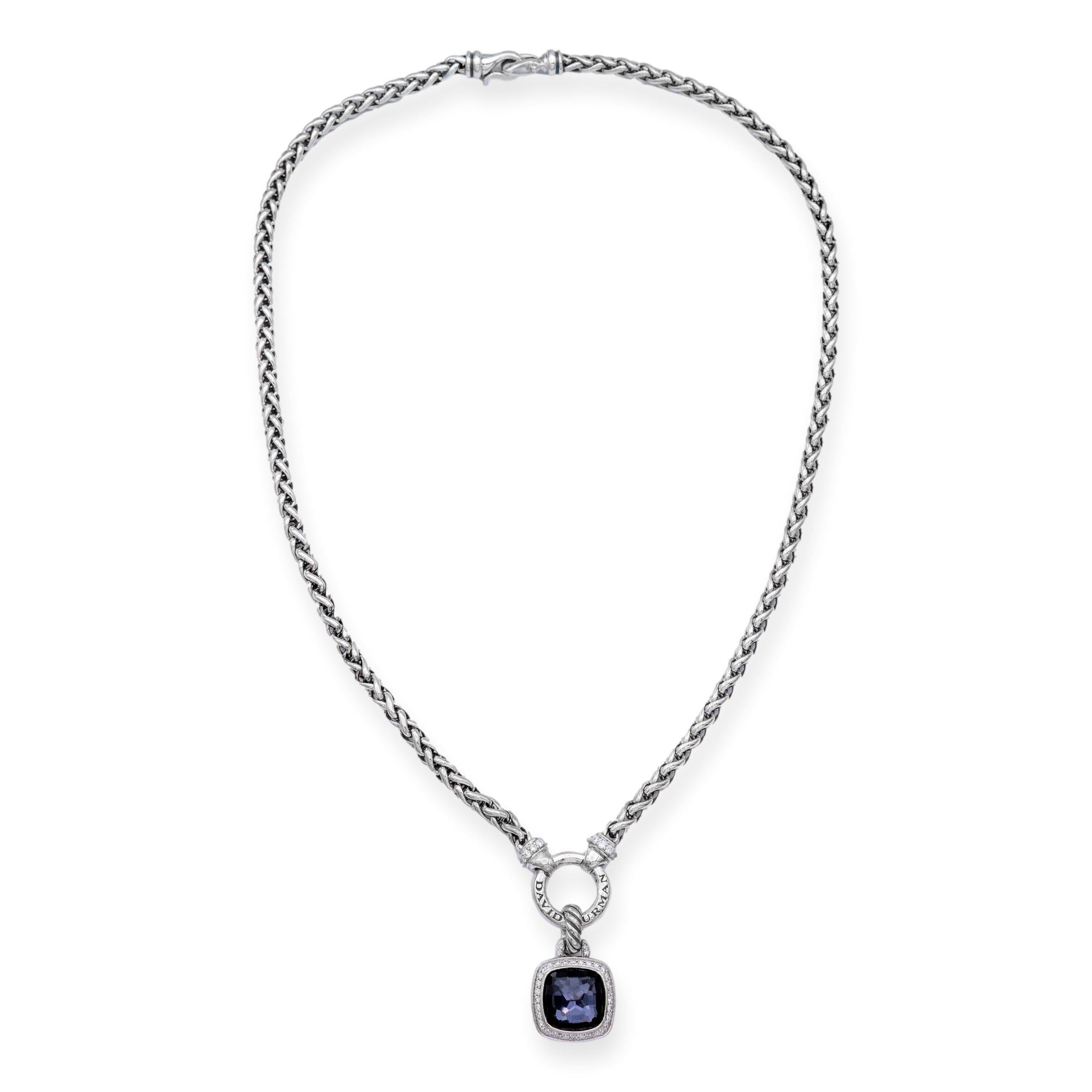 Women's David Yurman Sterling Silver Albion Black Orchid Diamond Necklace