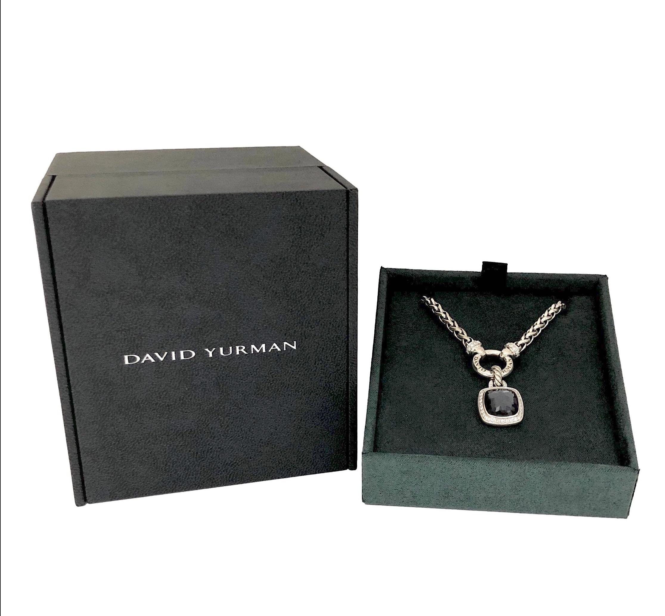 David Yurman Sterling Silver Albion Black Orchid Diamond Necklace 3