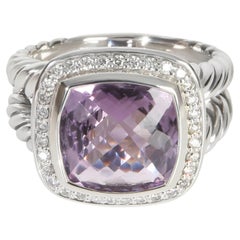 Anillo Albion de amatista y diamantes de plata de ley David Yurman